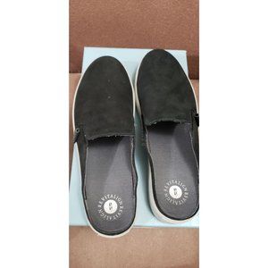 Revitalign Esplanade Black Shimmer Leather Slip On Casual Mule Shoes Womens 9.5